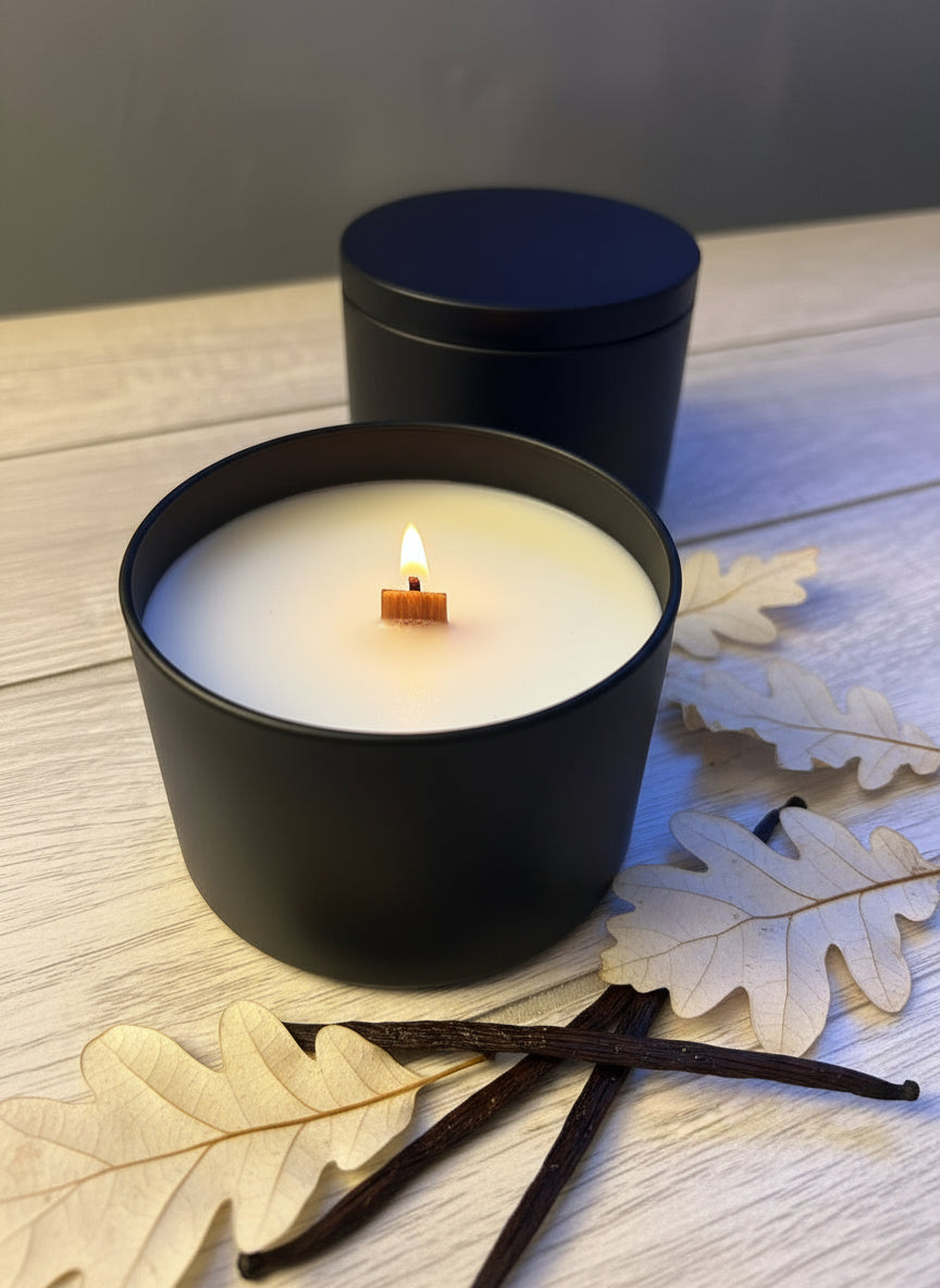White Oak and Vanilla |100% Natural Coconut-Soy Wax Candle Tin | 30 Hour Burn