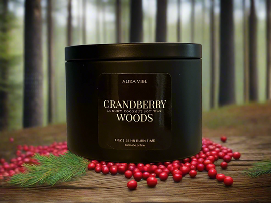 Cranberry Woods | 100% Natural Coconut-Soy Wax Candle Tin | 30 Hour Burn