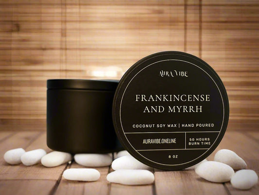 Frankincense and Myrrh | 100% Natural Coconut-Soy Wax Candle Tin | 30 Hour Burn