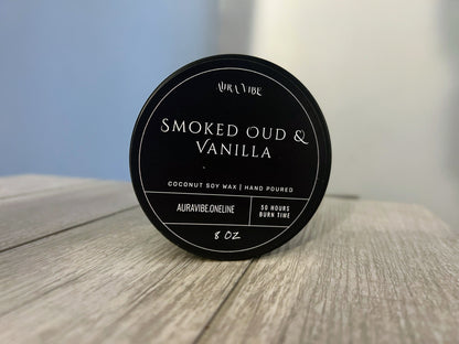 Smoked Oud & Vanilla |100% Natural Coconut-Soy Wax Candle | 30 Hour Burn